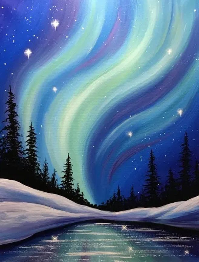 Season's Greetings: 10 Holiday Happenings in Ventura to Get You in the Festive Spirit Paint & Sip Northern Lights in Ventura Art is Passion