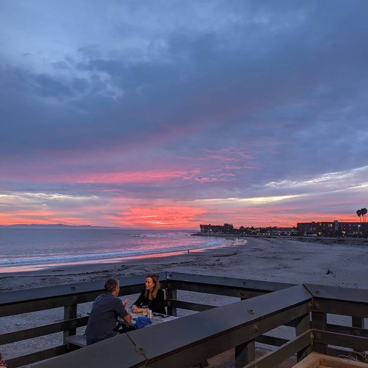 Top 12 Romantic Spots in Ventura for Your Perfect Beach Getaway Couple at Eric Ericsson's restaurant at sunset