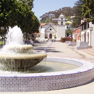 History Fountain at San Buena Ventura Mission