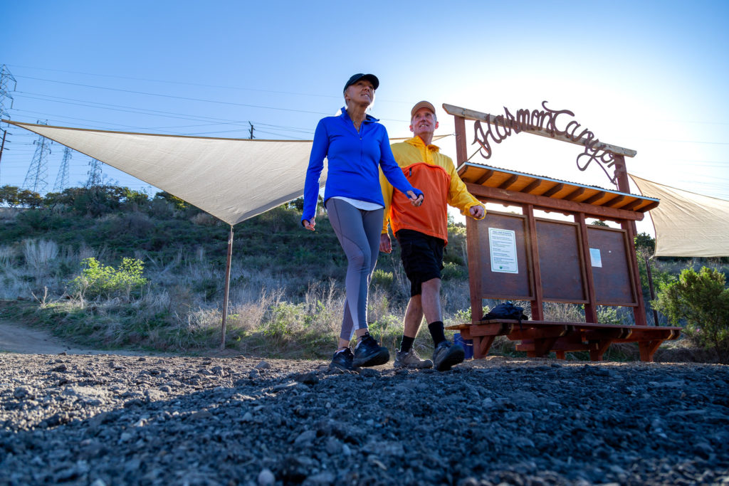 ken and kathy walking at harmon canyon