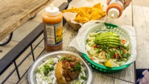 spencer mackenzies fish taco and burrito brooklyn style chili sauce