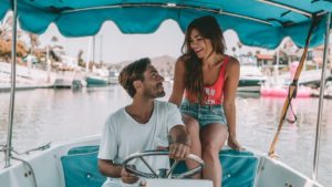 20 Ways to Warm Yourself at Ventura Harbor Couple Enjoying a Boat Rental at Ventura’s Harbor Village