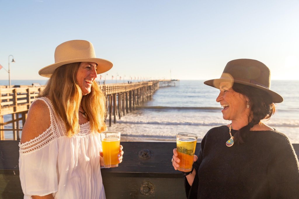 Best Things to Do Near the Ventura Pier Marlyss and Kelly having a beer on the pier