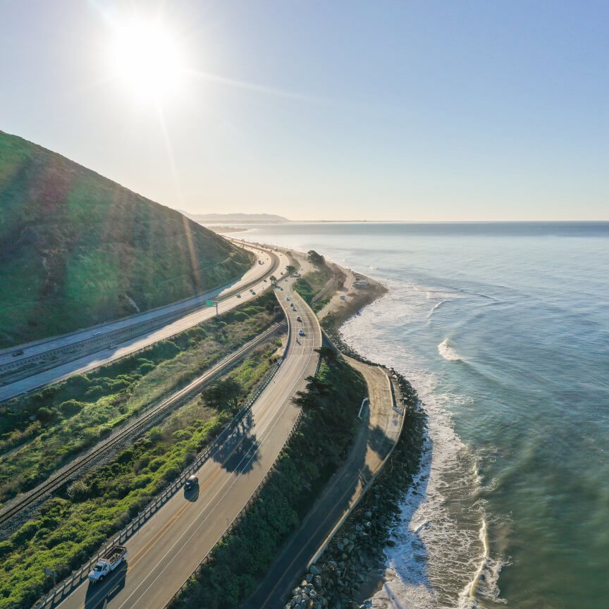 Why Ventura Is the Perfect Road Trip Stop on the Way to Los Angeles Emma Wood green hills drone photo