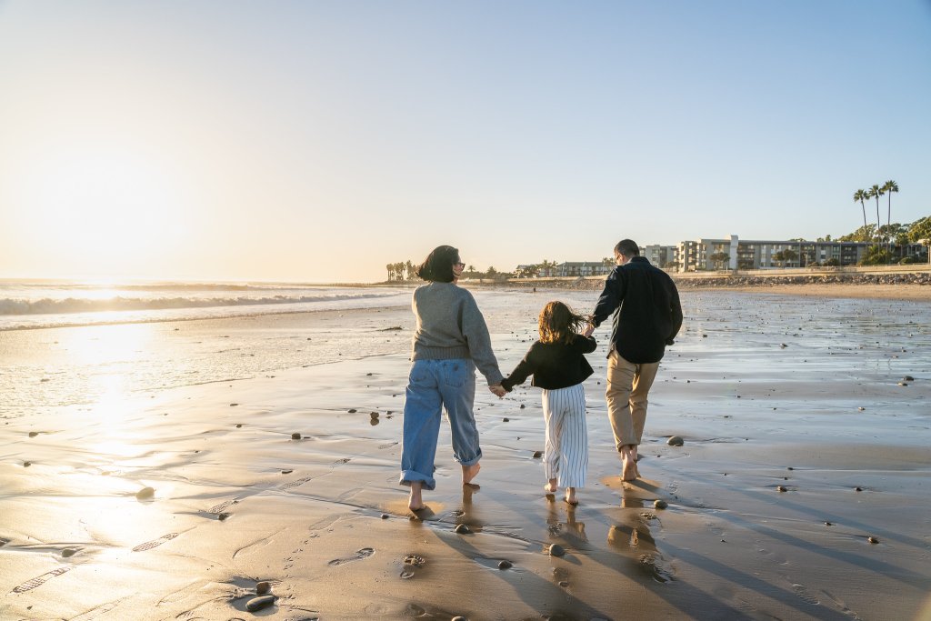 7 Reasons Why You Should Visit Ventura in the Spring family walking at Ventura Pier beach