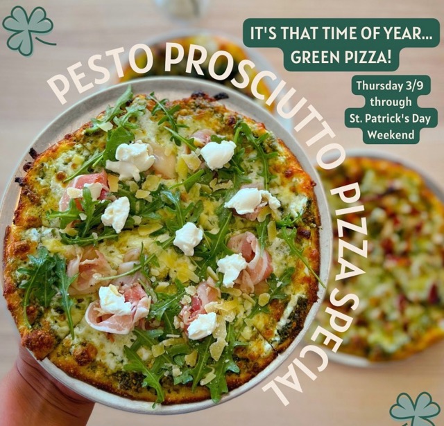 How to Celebrate St. Patrick's Day in Ventura Green pizza from Brightspark